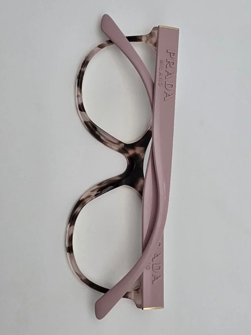Prada VPR 05W ROJ-1O1 Pink Tortoise Cat Eye Eyeglasses Frame Italy 51-19-140
